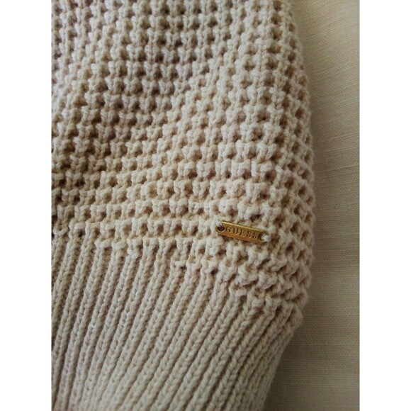 Guess Cold Shoulder Sweater Womens Beige Knit Los Angeles Top Sweater Xlarge - Picture 5 of 16